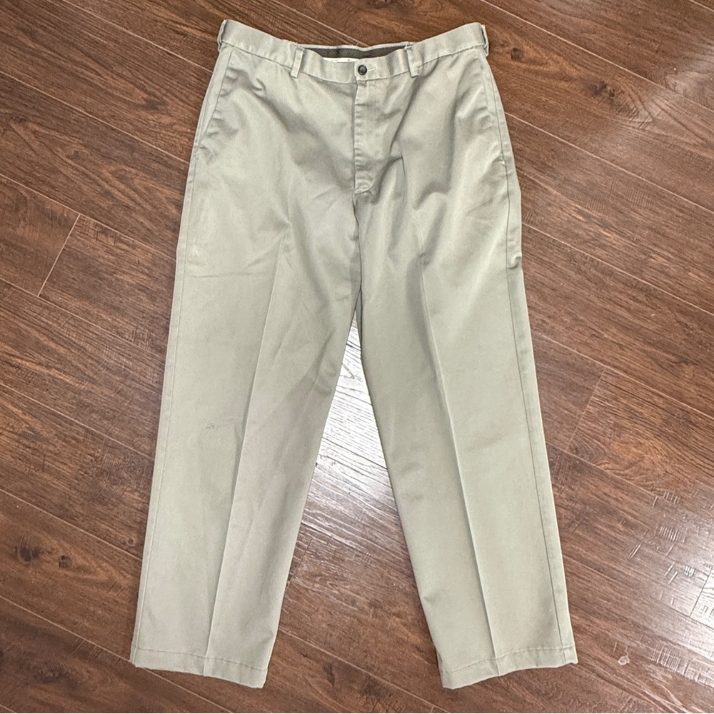 HAGGAR BROWN PANTS EXPANDABLE WAIST size 36x31